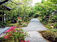 In front of Kassui-ken restaurant in the Garden of the Lord's residence